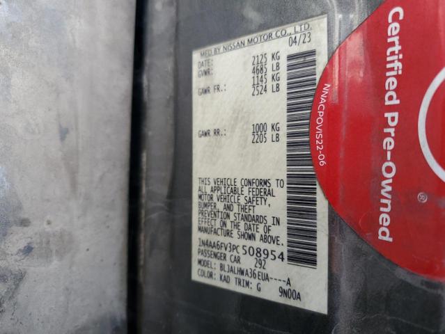 2023 NISSAN MAXIMA PLA 1N4AA6FV3PC508954