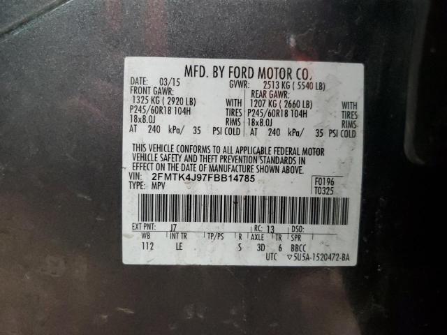 2015 FORD EDGE SEL - 2FMTK4J97FBB14785