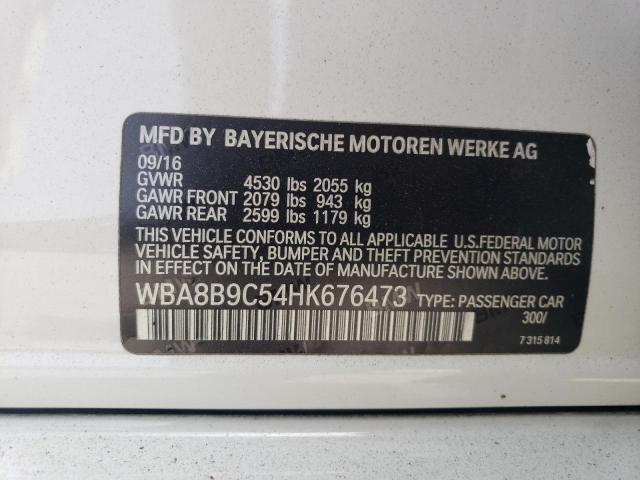 2017 BMW 330 I WBA8B9C54HK676473