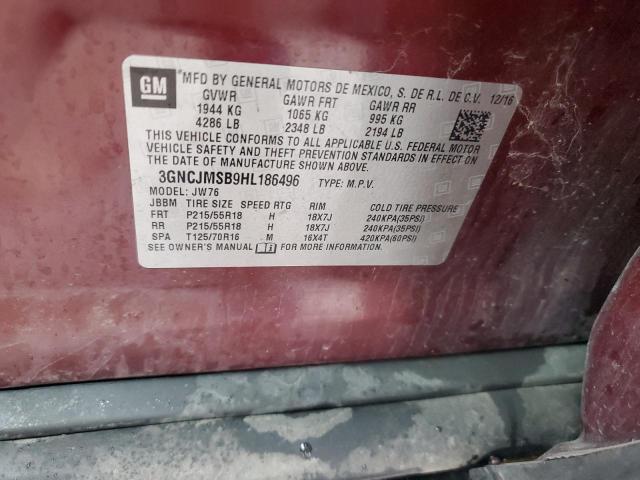 2017 CHEVROLET TRAX PREMI 3GNCJMSB9HL186496