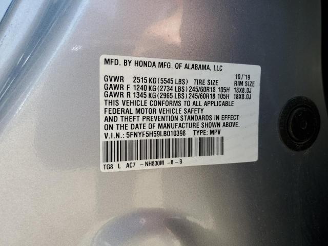 2020 HONDA PILOT EXL - 5FNYF5H59LB010398