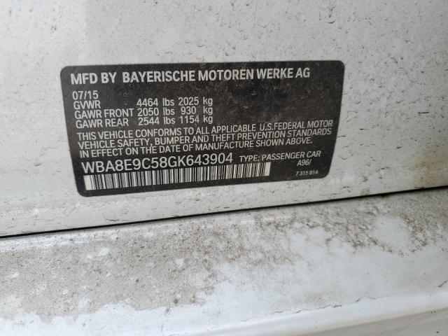 2016 BMW 328 I SULE WBA8E9C58GK643904