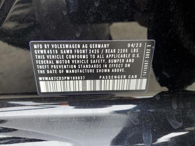 2023 VOLKSWAGEN GOLF R 20T WVWAB7CD3PW189837