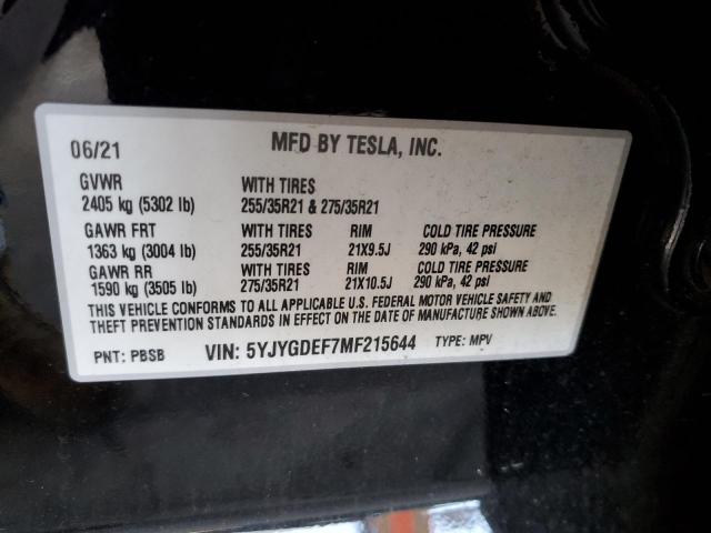 2021 TESLA MODEL Y - 5YJYGDEF7MF215644