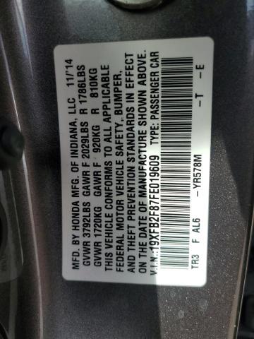 2015 HONDA CIVIC EX - 19XFB2F87FE019609