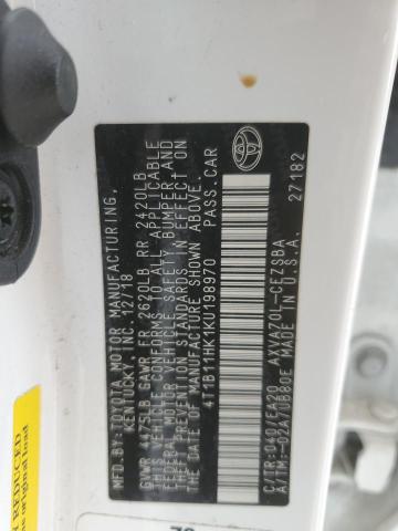 2019 TOYOTA CAMRY L - 4T1B11HK1KU198970