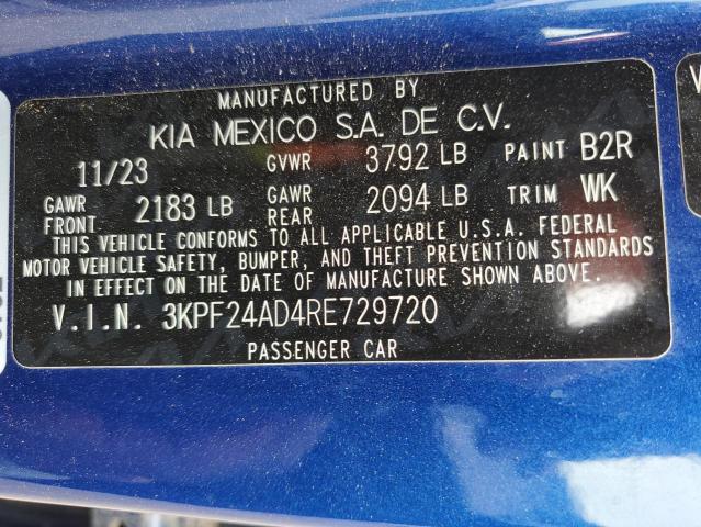 2024 KIA FORTE LX 3KPF24AD4RE729720