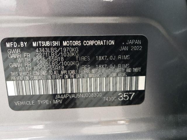 2022 MITSUBISHI OUTLANDER - JA4APVAU5NU008300