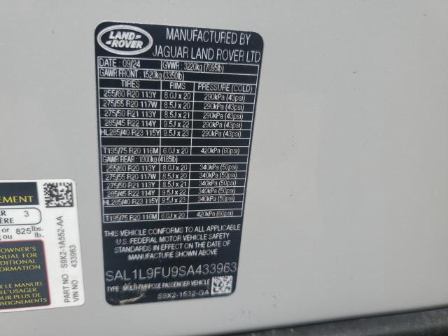 2025 LAND ROVER RANGE ROVE SAL1L9FU9SA433963