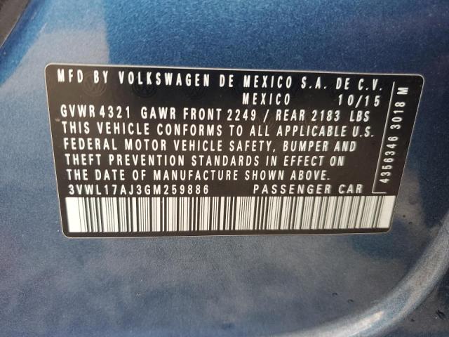 2016 VOLKSWAGEN JETTA SEL - 3VWL17AJ3GM259886