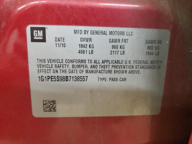 2011 CHEVROLET CRUZE LT - 1G1PE5S98B7138557