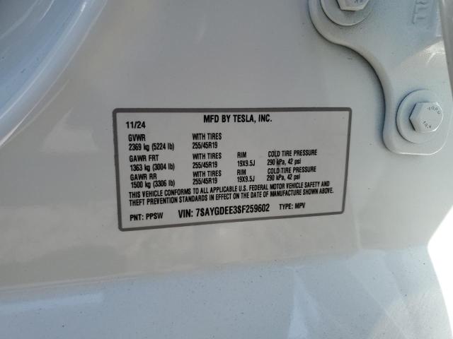 2025 TESLA MODEL Y - 7SAYGDEE3SF259602