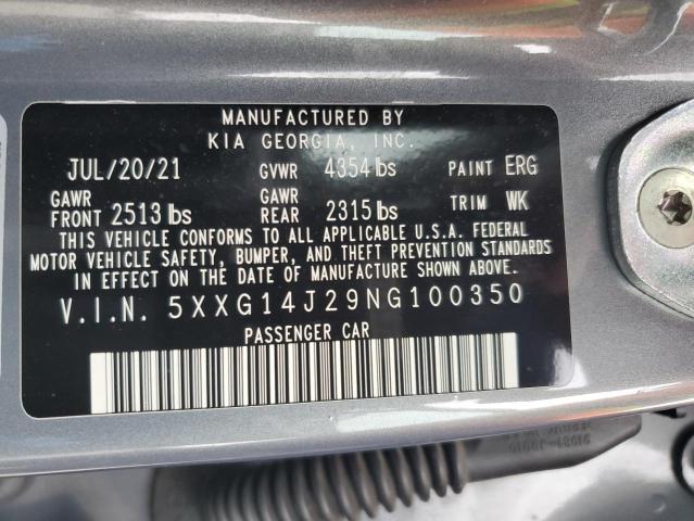 2022 KIA K5 LXS - 5XXG14J29NG100350