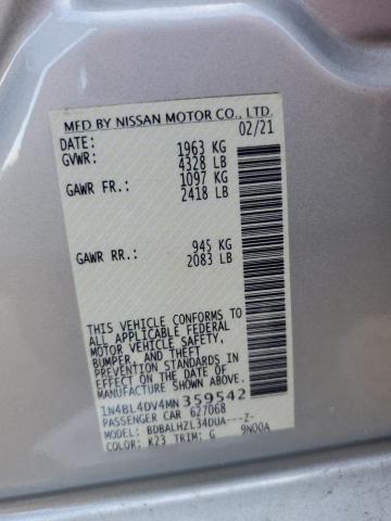 2021 NISSAN ALTIMA SV - 1N4BL4DV4MN359542