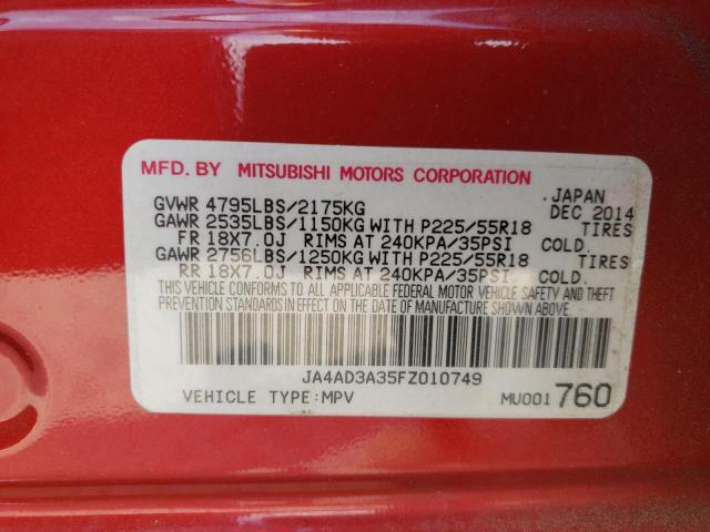 2015 MITSUBISHI OUTLANDER - JA4AD3A35FZ010749