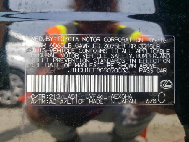 2016 LEXUS LS 600HL JTHDU1EF8G5020033