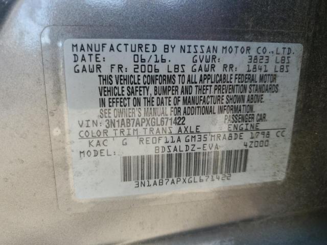 2016 NISSAN SENTRA S - 3N1AB7APXGL671422