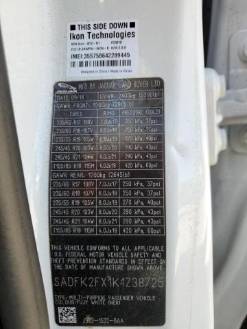 2019 JAGUAR E-PACE SADFK2FX1K1Z38725