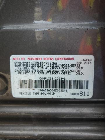 2016 MITSUBISHI OUTLANDER - JA4AZ2A36GZ603243