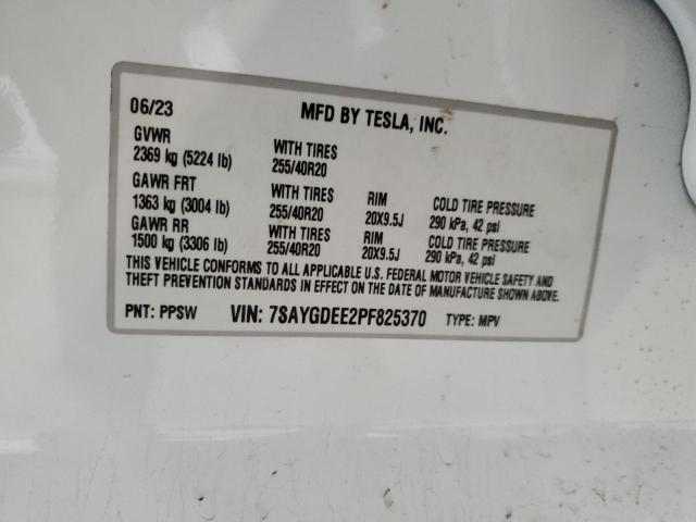 2023 TESLA MODEL Y 7SAYGDEE2PF825370