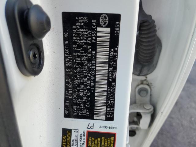 2014 TOYOTA CAMRY L - 4T1BF1FK6EU386490