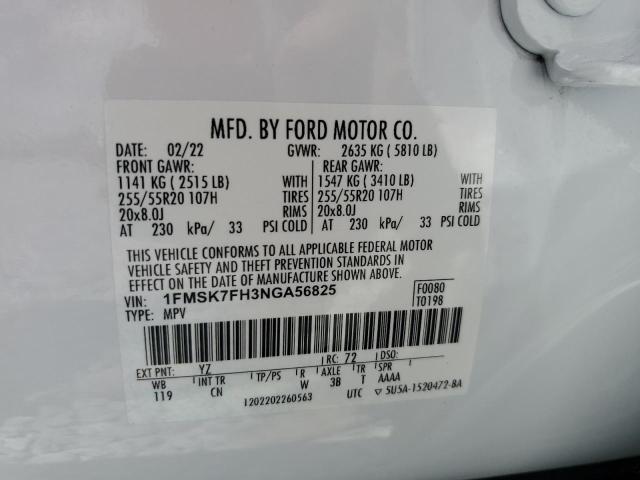 2022 FORD EXPLORER L #3317003229