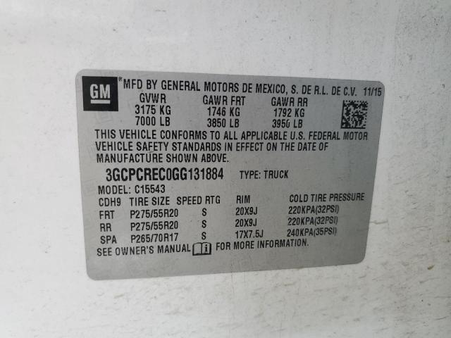 2016 CHEVROLET SILVERADO - 3GCPCREC0GG131884