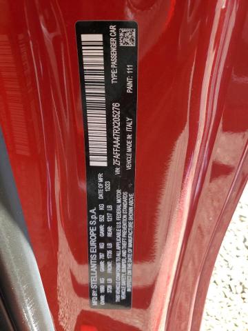 2024 FIAT 500 E RED ZFAFFAA47RX205276