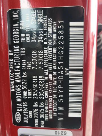 2017 KIA SORENTO EX - 5XYPHDA51HG225851