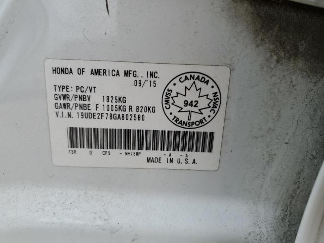 2016 ACURA ILX PREMIU 19UDE2F78GA802580