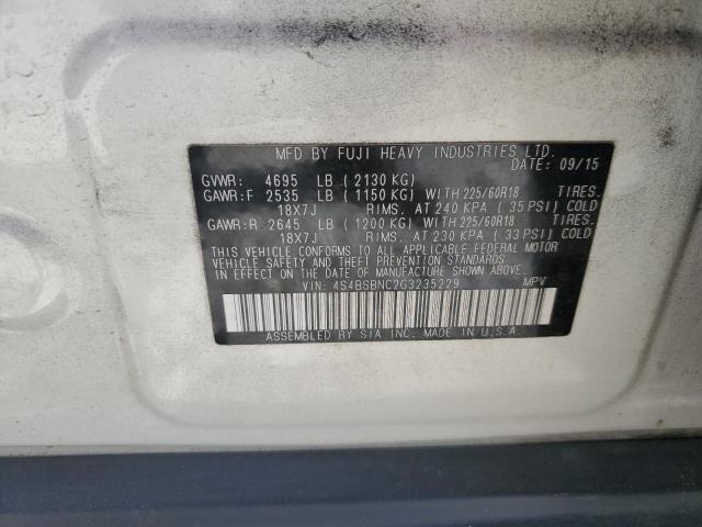 2016 SUBARU OUTBACK 2. - 4S4BSBNC2G3235229