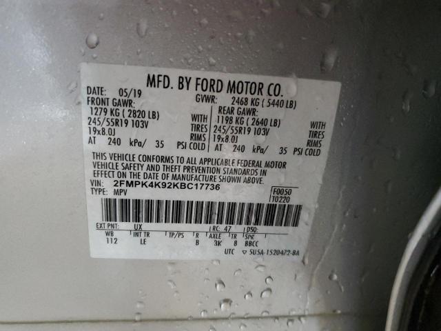 2019 FORD EDGE TITAN - 2FMPK4K92KBC17736