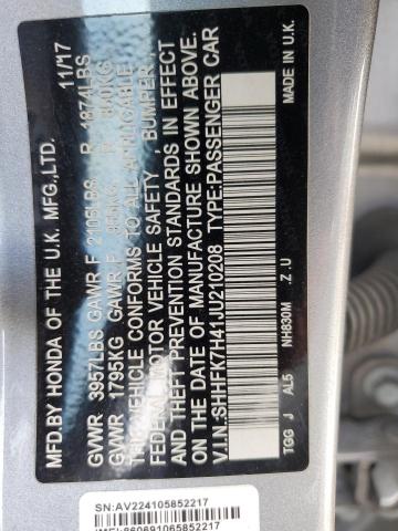 2018 HONDA CIVIC SPOR - SHHFK7H41JU210208