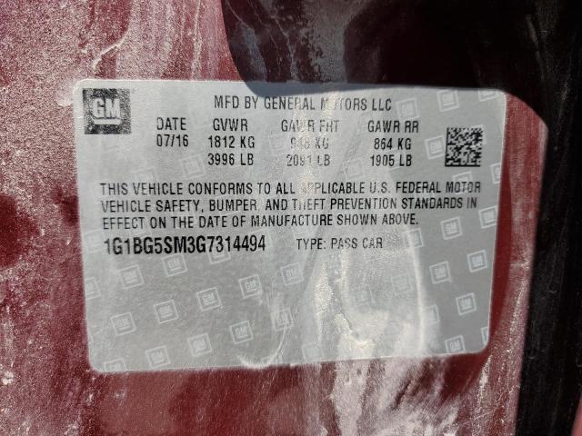 2016 CHEVROLET CRUZE PREM - 1G1BG5SM3G7314494