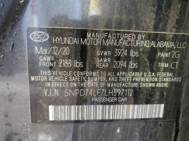 2020 HYUNDAI ELANTRA SE - 5NPD74LF7LH597112