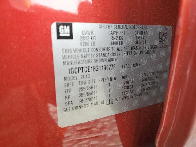 2016 CHEVROLET COLORADO L 1GCPTCE18G1190773