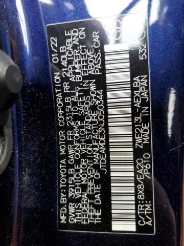 2022 TOYOTA COROLLA LE JTDEAMDE3NJ050344