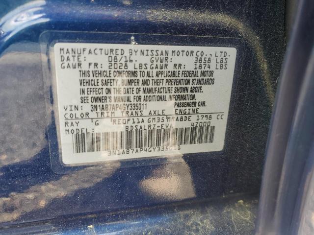 2016 NISSAN SENTRA S - 3N1AB7AP4GY335011