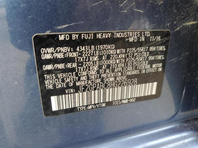 2017 SUBARU CROSSTREK - JF2GPABC8HG226928