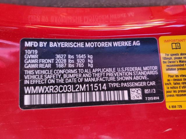 2020 MINI COOPER - WMWXR3C03L2M11514
