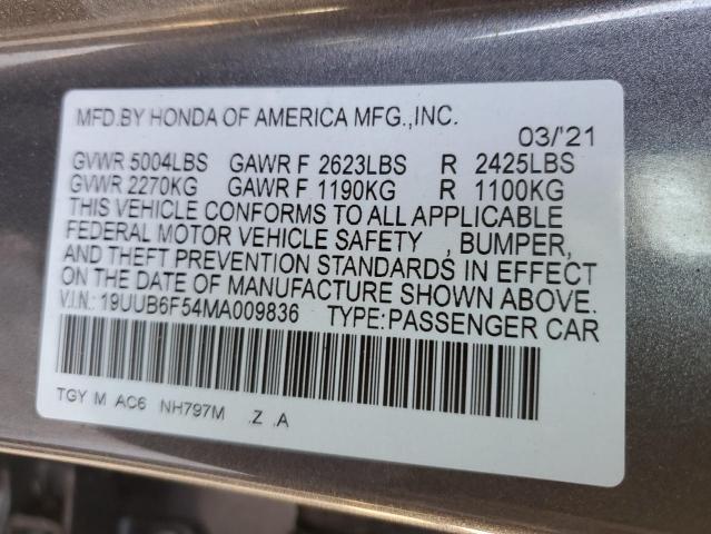 2021 ACURA TLX TECH A - 19UUB6F54MA009836