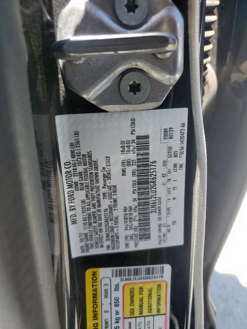 2016 LINCOLN MKZ HYBRID 3LN6L2LU2GR625176