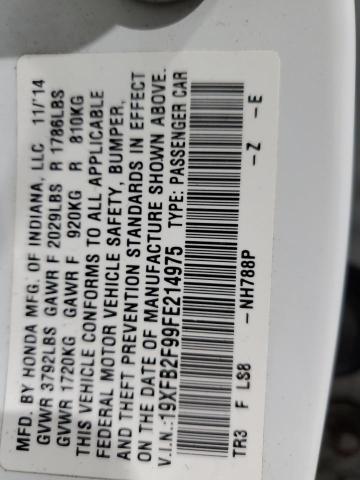 2015 HONDA CIVIC EXL 19XFB2F99FE214975