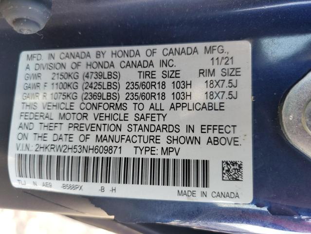 2022 HONDA CR-V EX - 2HKRW2H53NH609871