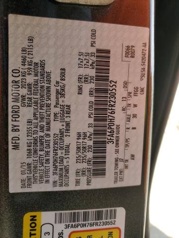 2015 FORD FUSION SE - 3FA6P0H76FR230552