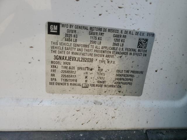 2018 CHEVROLET EQUINOX LT 3GNAXJEVXJL282038