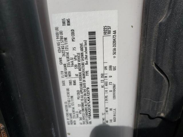 2020 FORD TRANSIT T- 1FBAX2C87LKA12379