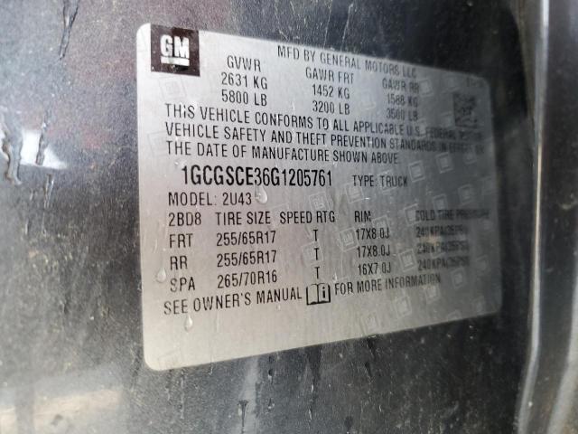 2016 CHEVROLET COLORADO L - 1GCGSCE36G1205761