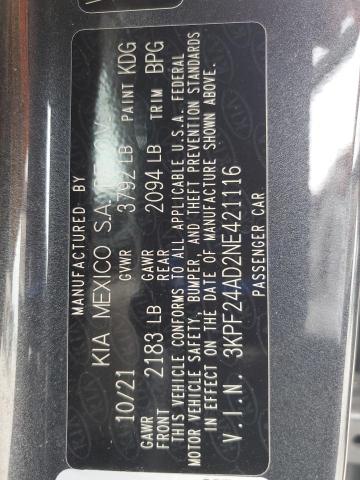 2022 KIA FORTE FE - 3KPF24AD2NE421116