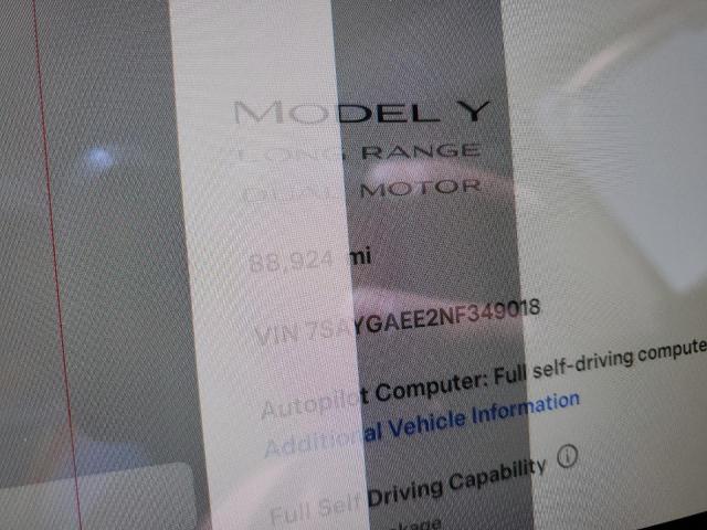 2022 TESLA MODEL Y - 7SAYGAEE2NF349018